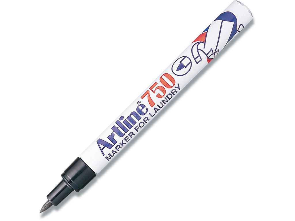 Tekstil marker, Rund spids, 0.7 mm, Sort, Artline Textil EK-750