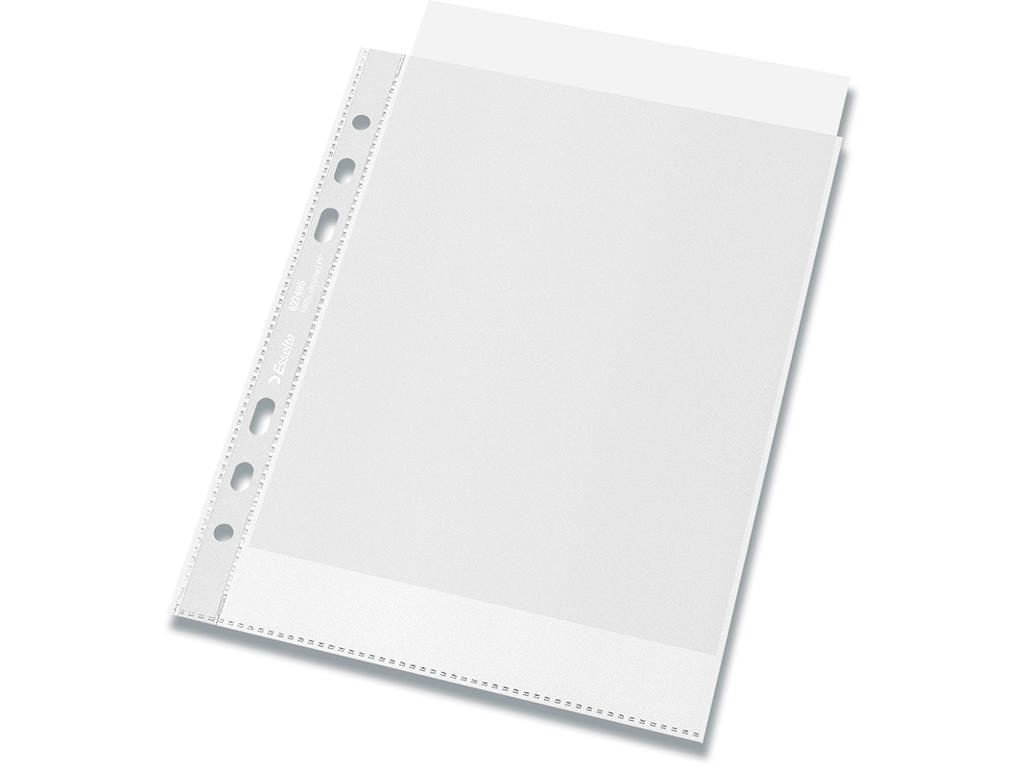 Plastlomme, A5, Åben top, 0.07 mm, 100 stk, Esselte Recycled 