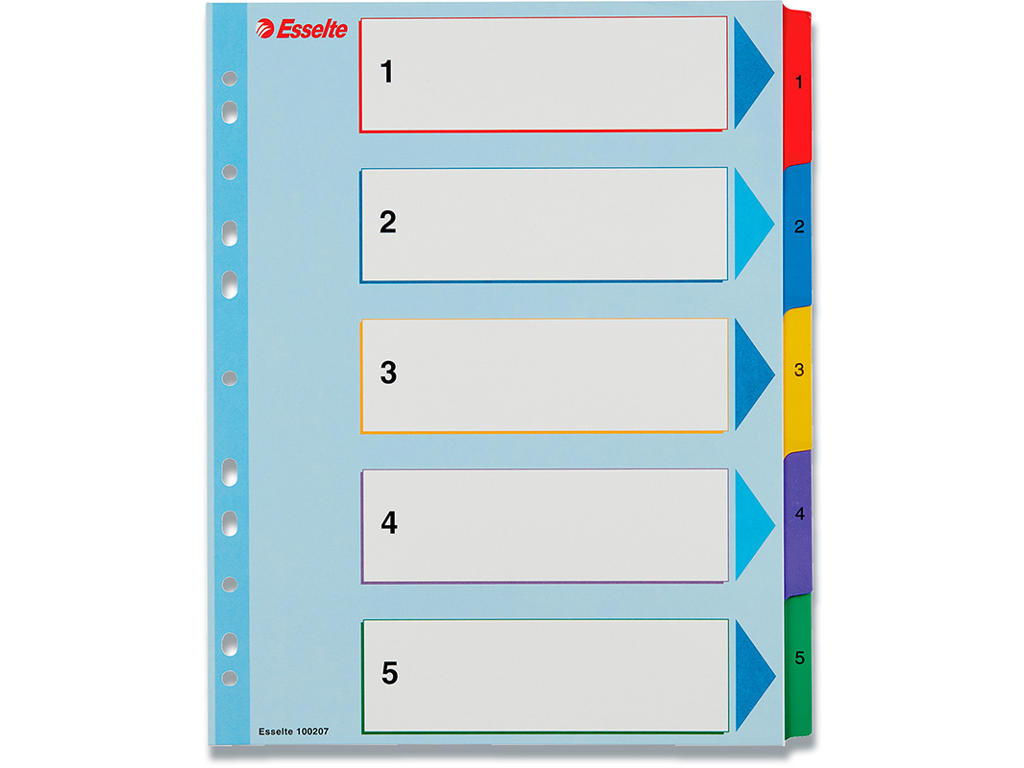 Registerblade, A4 Maxi, 1-5, Flerfarvet, Esselte Mylar 
