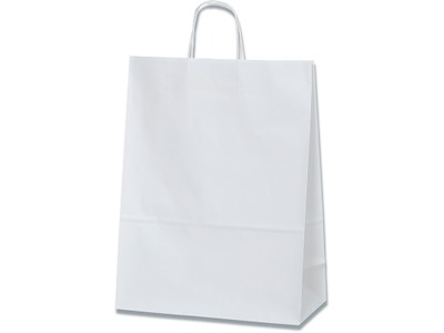Bærepose - papir, 22x10x33cm, Hvid, 200 stk, Bong Medium