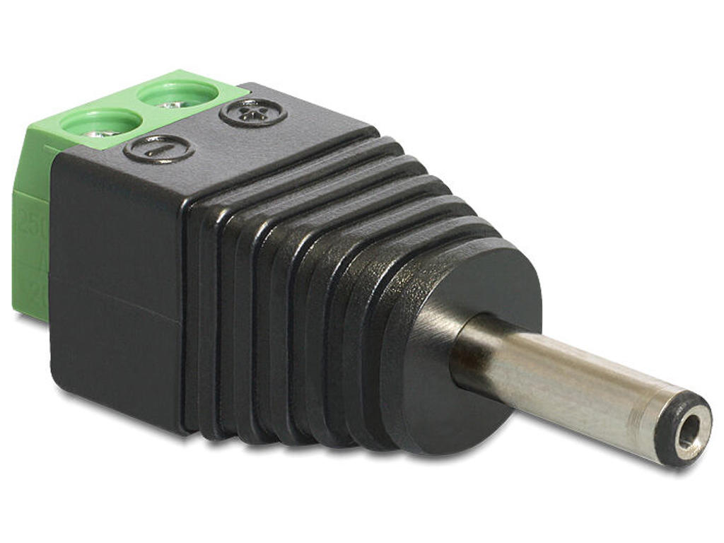 DeLOCK 65434 kabel kønsskifter DC 1.3 x 3.5 mm 2p Sort, Grøn, Sølv