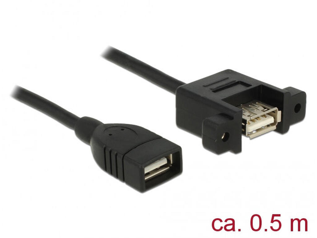 DeLOCK 85459 USB-kabel USB 2.0 0,5 m USB A Sort