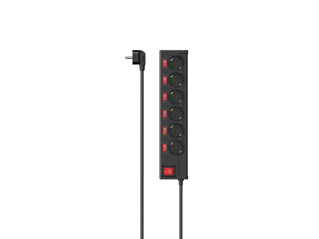 Hama 00223158 stikdåse 1,4 m 6 AC stikkontakt(er) Sort