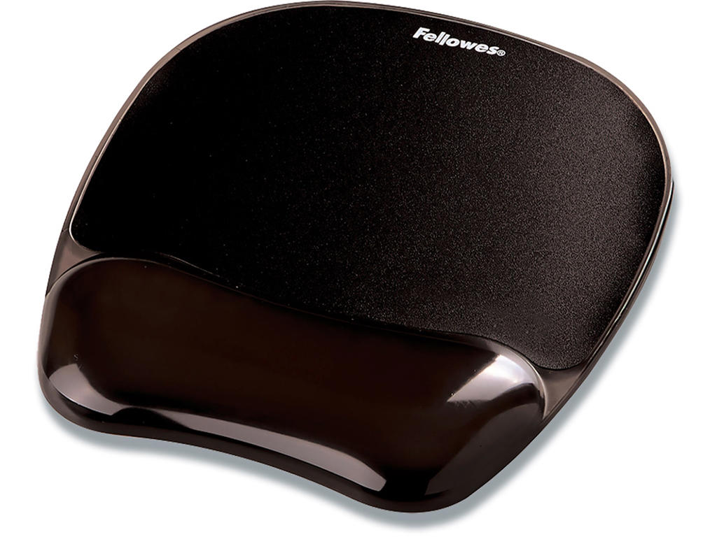 Musemåtte med håndledsstøtte, Sort, 20.16x23.50 cm, Håndledsstøtte i gel, Fellowes