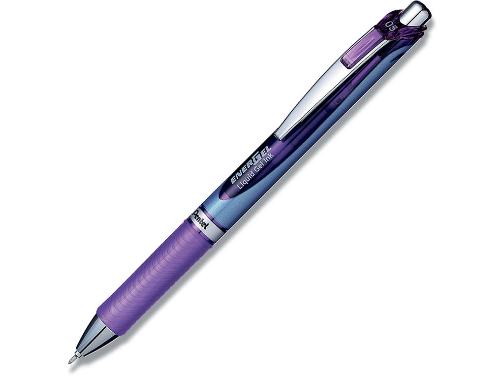 Rollerball gelpen, 0.5 mm, 0.25 mm, Violet, Pentel EnerGel Needlepoint BLN75-VX