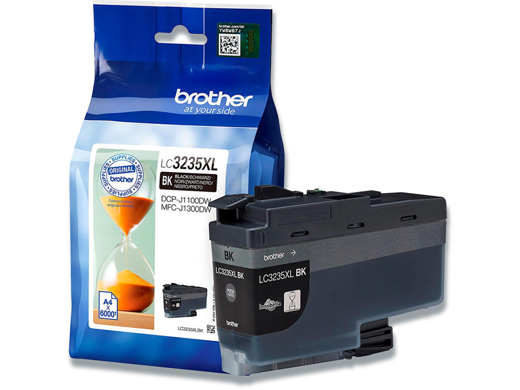 Blækpatron, 1 stk, 6.000 sider, Black-sort, Brother LC3235XLBK