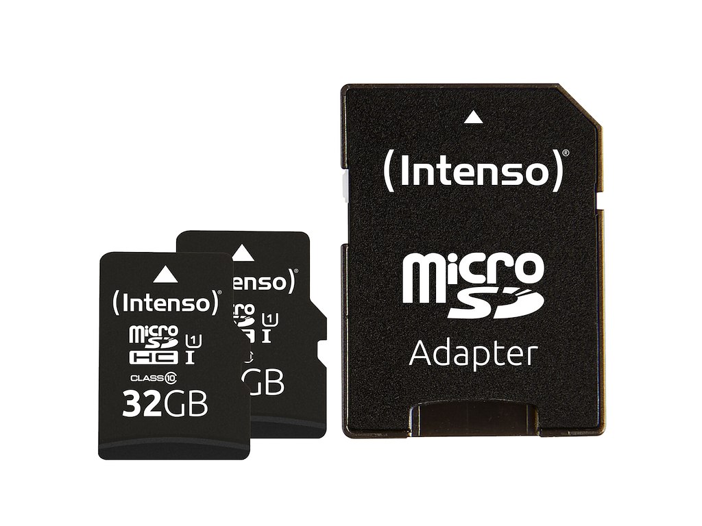 Intenso Doppelpack microSDHC 32GB UHS-I Premium inkl. SD-Adapter - High Capacity SD (MicroSDHC) Klasse 10