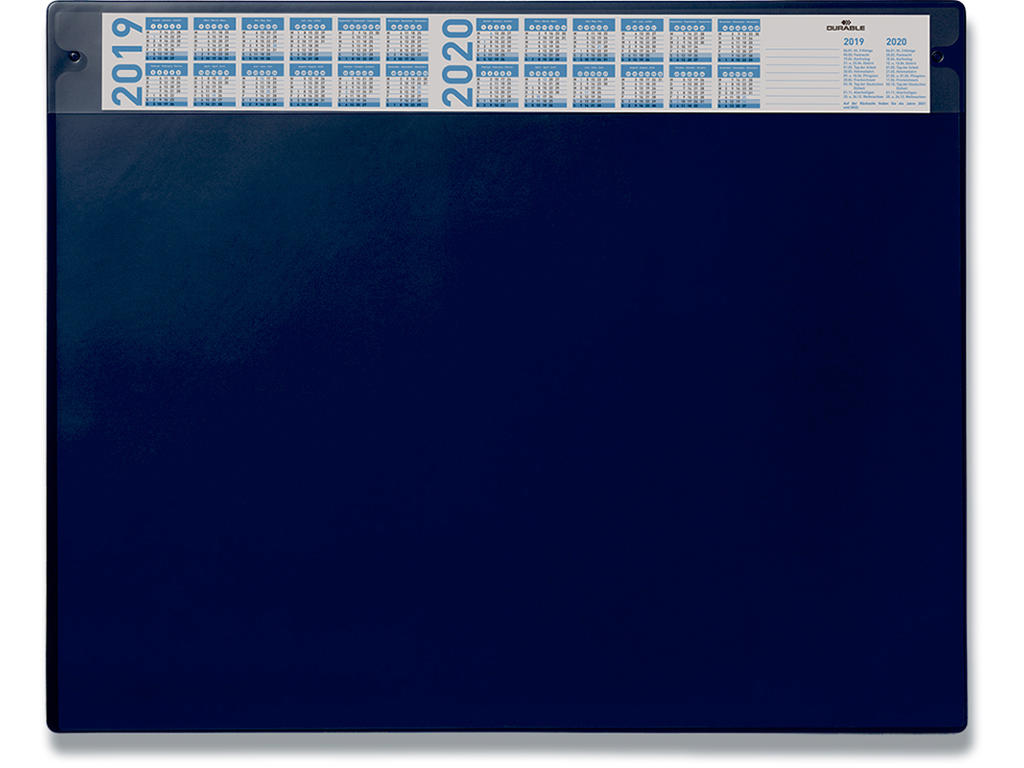 Skriveunderlag, 65x52 cm, Mørkeblå, PVC, Med 4 års kalender, Durable 