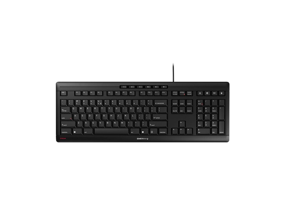 CHERRY STREAM tastatur Kontor USB QWERTY US engelsk Sort