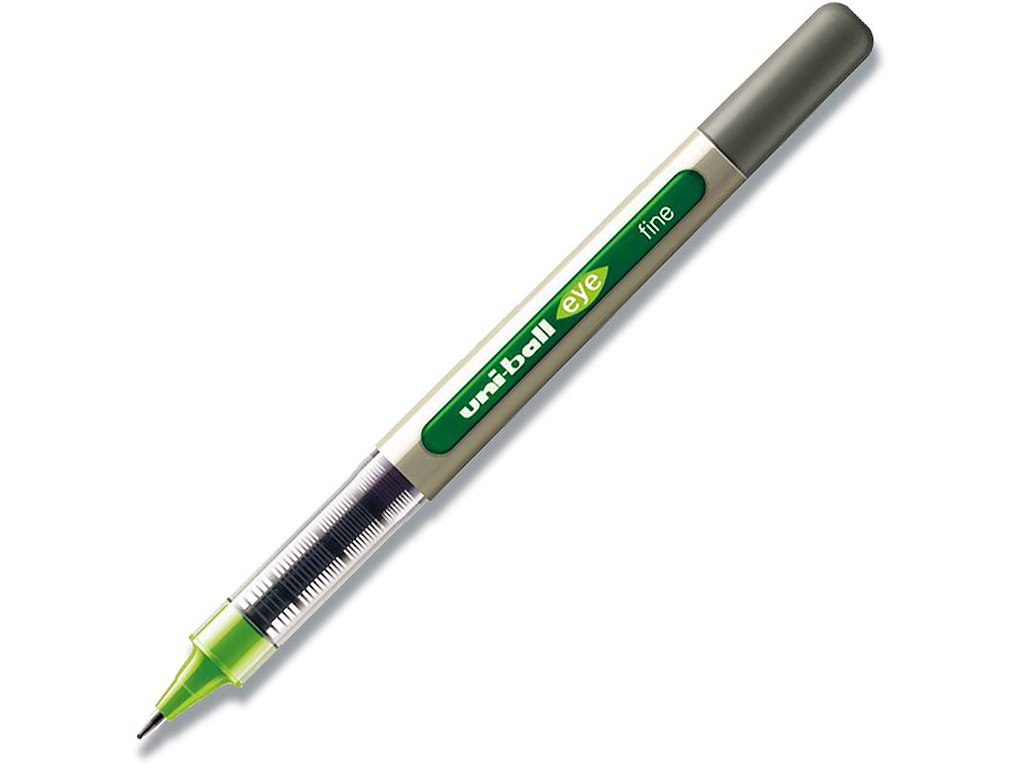 Rollerball pen, 0.7 mm, 0.3 mm, Lysegrøn, uni-ball Eye Fine UB-157-33