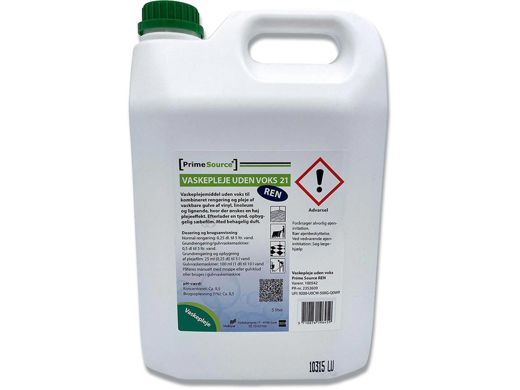 Vaskepleje, Uden Voks, Med Farve, Med parfume, 5 liter, Prime Source Ren 21