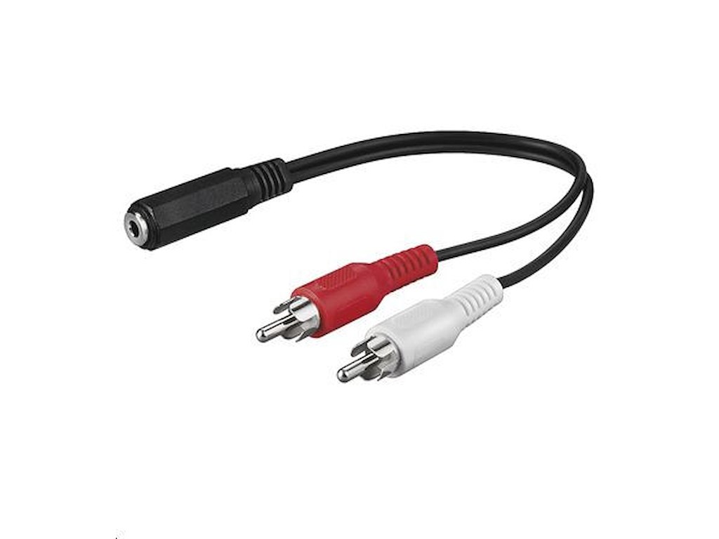 Microconnect AUDALH02 lydkabel 0,2 m 2 x RCA 3.5mm Rød