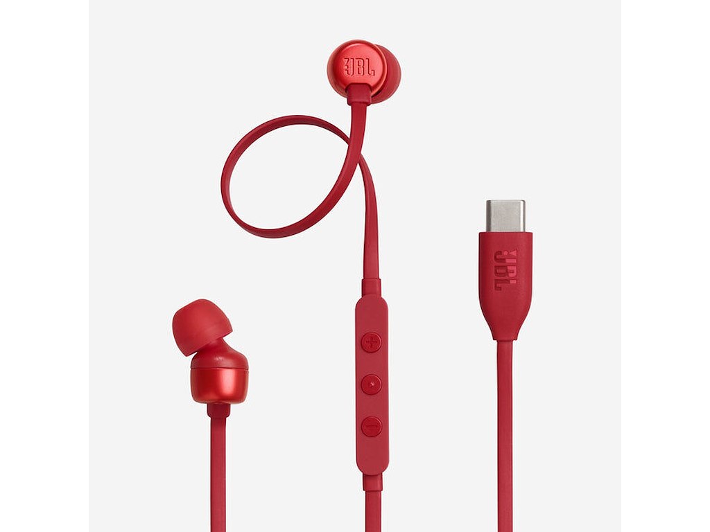JBL Tune 310C Headset Ledningsført I ørerne Opkald/musik USB Type-C Rød
