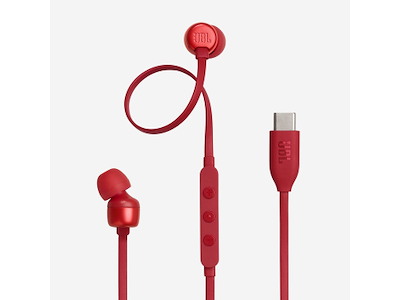JBL Tune 310C Headset Ledningsført I ørerne Opkald/musik USB Type-C Rød