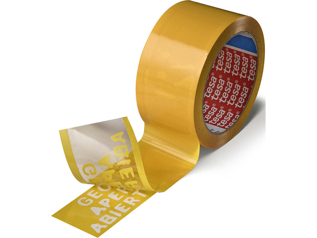 Tyverisikringstape, Gul/klar, 48 mmx50 m, 1 rulle, Tesa 64007