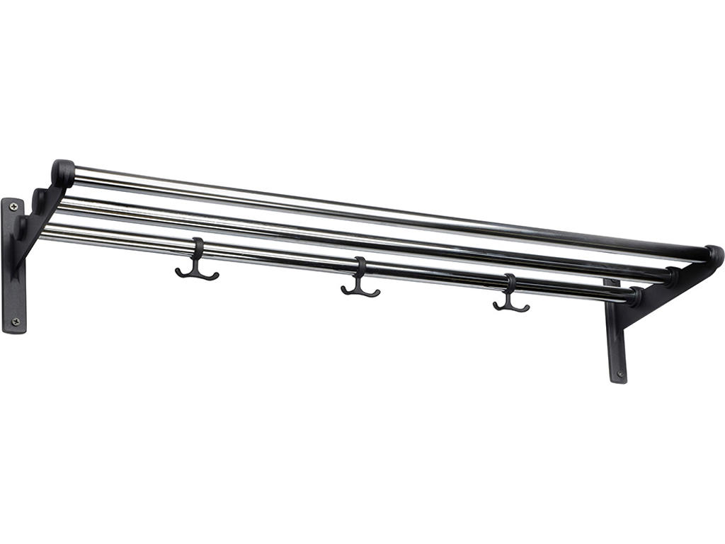 Hatte- og skohylde tilpasset længde, Nostalgi, Krom/sort, Essem Design DK