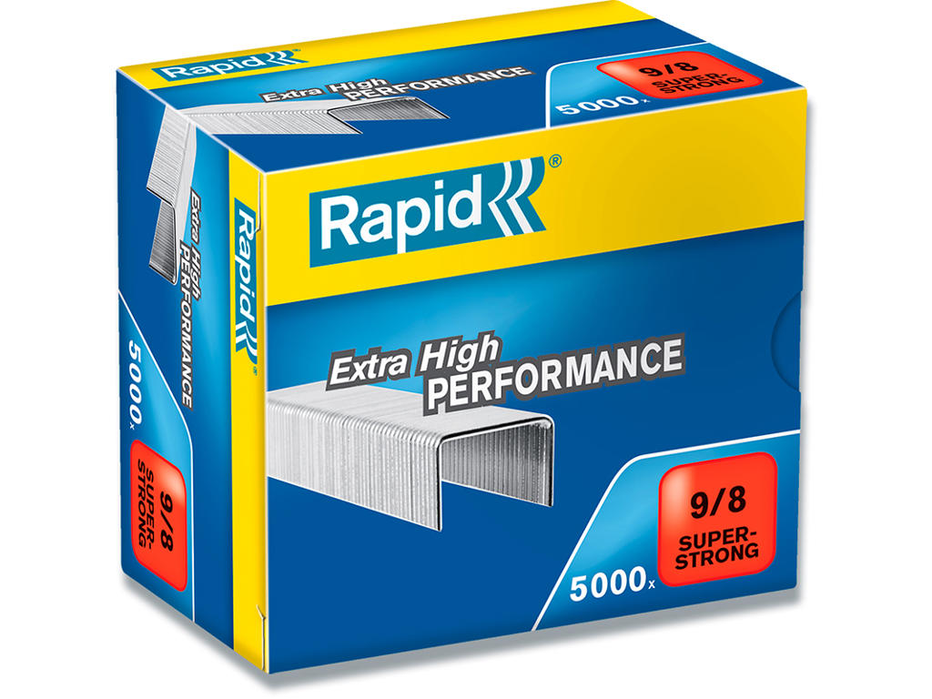 Hæfteklammer, Klamme 9/8, 10 til 40 ark, 5.000 klammer, Rapid Heavy Duty Super Strong