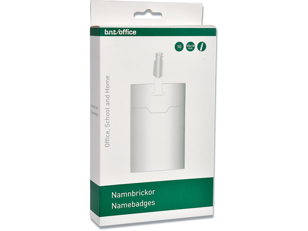 Navneskilt, Med stropklemme og indstik, 100x150 mm, 1 stk, BNT Office 