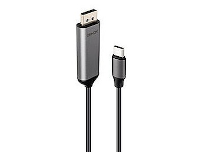 Lindy 43504 videokabel adapter 2 m USB Type-C DisplayPort Grå