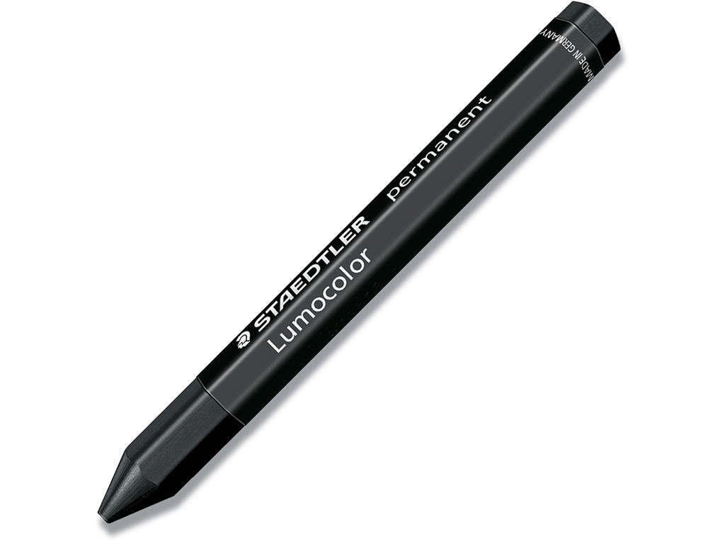 Mærkekridt, Til næsten alle overflader, Permanent, Sort, Staedtler Lumocolor 236