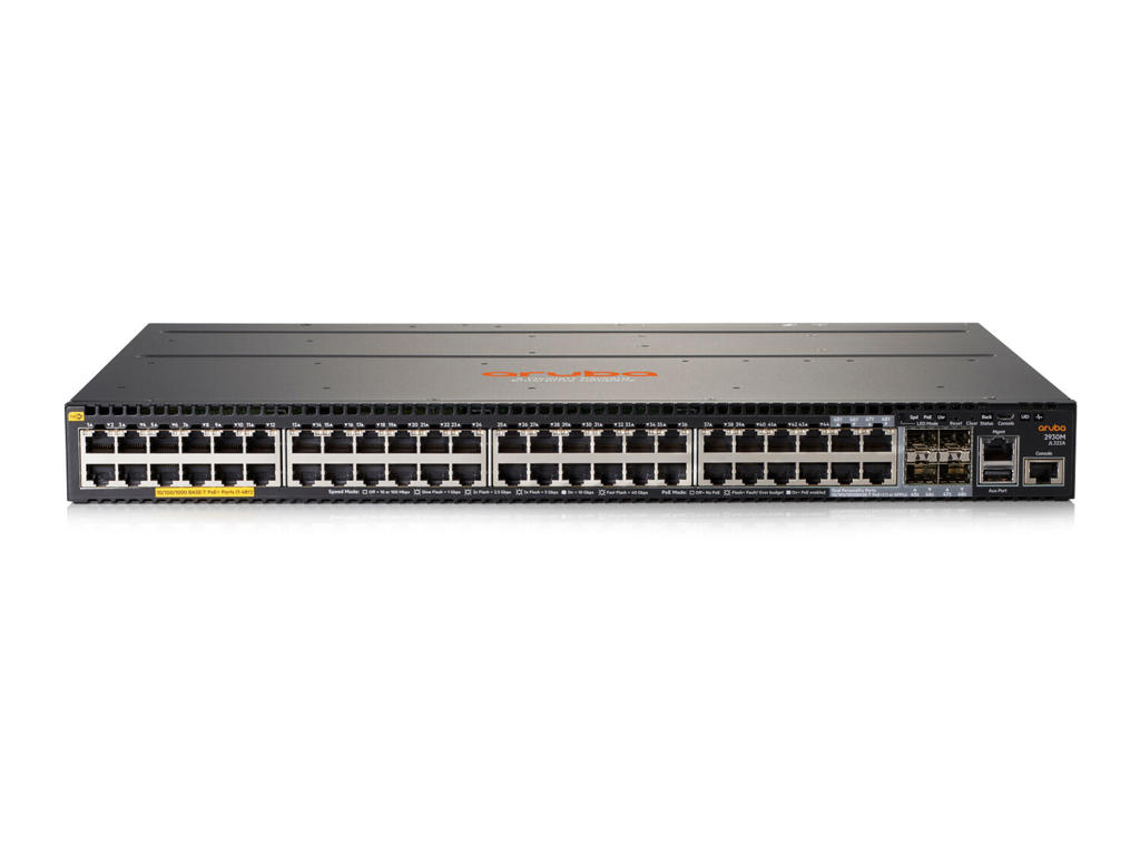 HPE Aruba Networking Aruba 2930M 48G PoE+ 1-slot Administreret L3 Gigabit Ethernet (10/100/1000) Strøm over Ethernet (PoE) 1U Grå