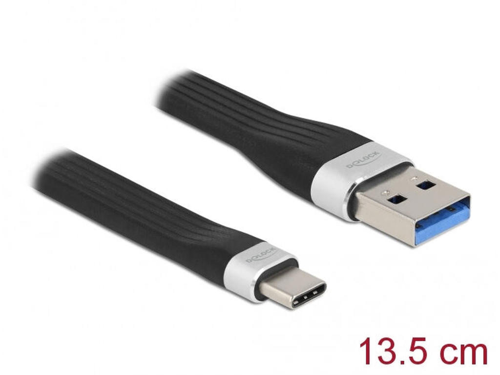 DeLOCK 85771 USB-kabel USB 3.2 Gen 1 (3.1 Gen 1) 0,135 m USB A USB C Sort
