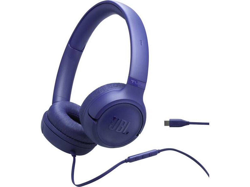 JBL Tune 530C USB C Headset Ledningsført USB Type-C Blå