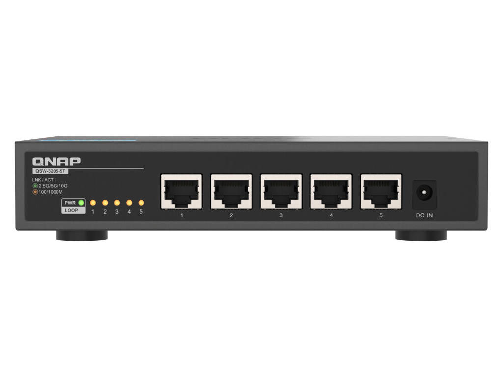 QNAP QSW-3205-5T netværksswitch Ikke administreret 10G Ethernet (100/1000/10000) Desktop Sort