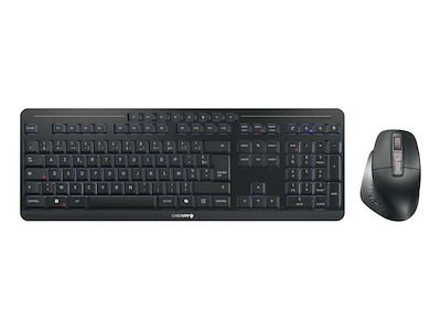 CHERRY Stream desktop ultimate tastatur Mus inkluderet Hjemme/kontor USB + RF Wireless + Bluetooth AZERTY Fransk Sort