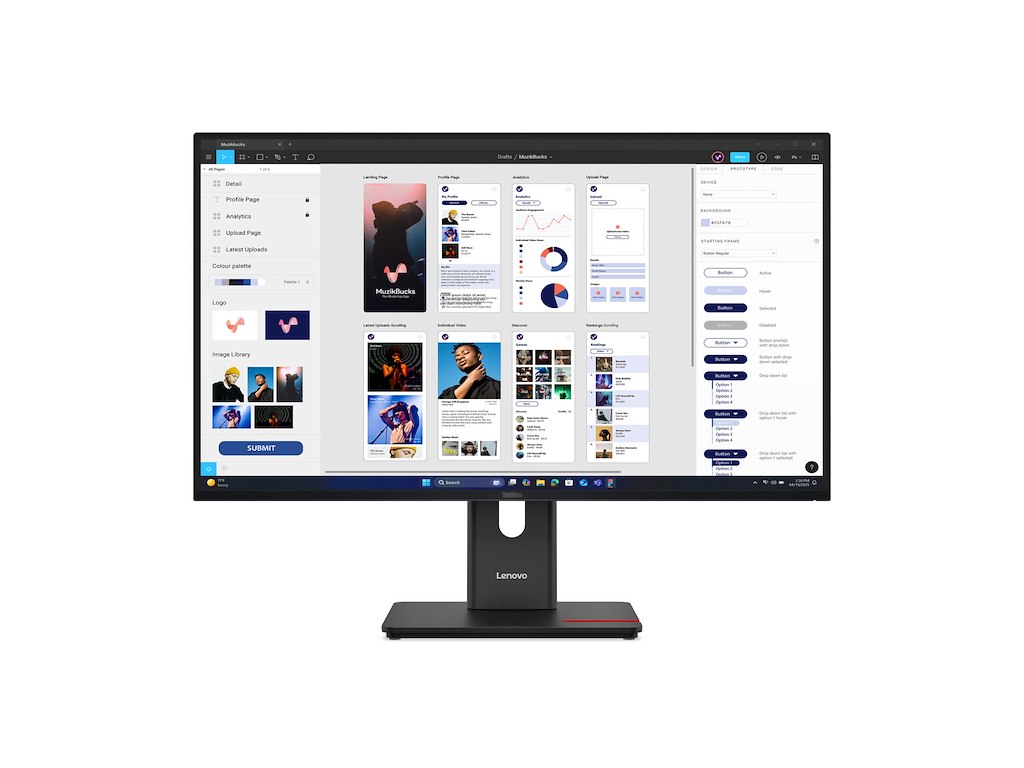 Lenovo ThinkVision T32UD-40 LED display 80 cm (31.5") 3840 x 2160 pixel 4K Ultra HD LCD Sort