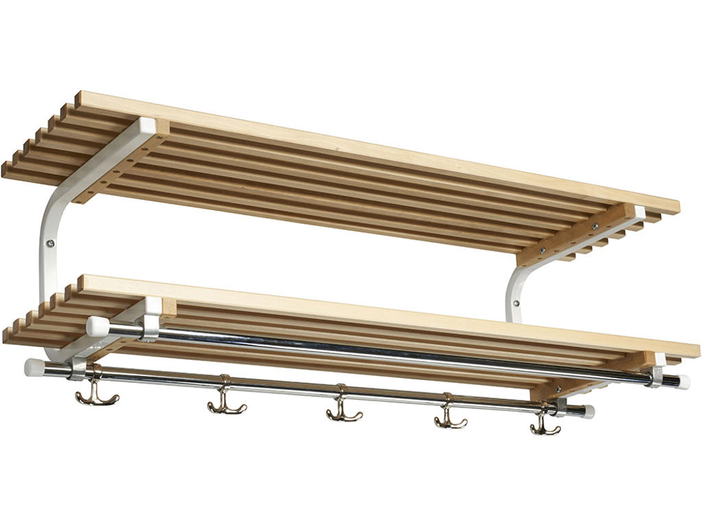 Hattehylde, Sara, L=1000 mm birk/hvid dobbelt samlet, Essem Design DK