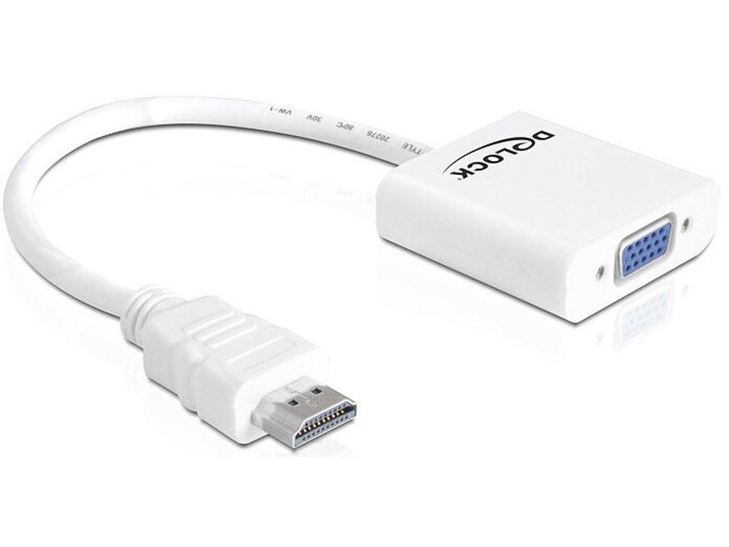 DeLOCK 65346 videokabel adapter VGA (D-Sub) HDMI Type A (Standard) Hvid