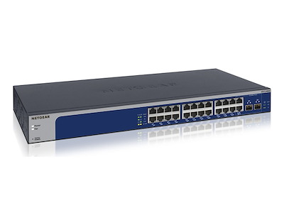 NETGEAR XS724EM Administreret L2 10G Ethernet (100/1000/10000) 1U Blå, Grå