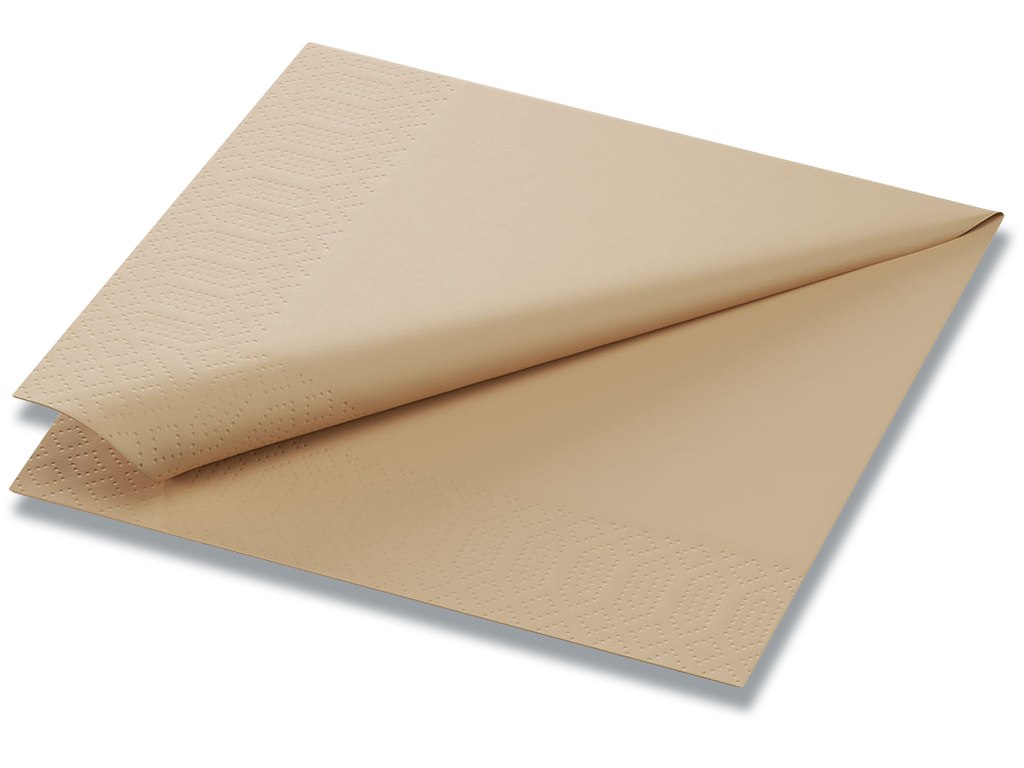 Servietter, 3 lag, Brun, 33x33 cm, 1000 stk, Duni Natural brown
