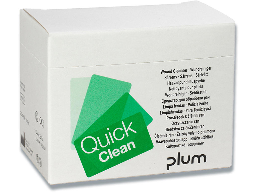Sårrenseserviet, vand, steril, 20stk, Plum QuickClean