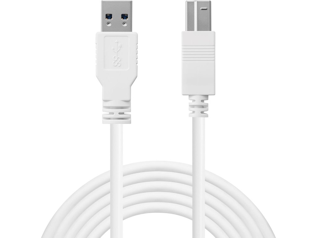 Sandberg 509-23 USB-kabel USB 3.2 Gen 1 (3.1 Gen 1) 1,8 m USB A USB B Hvid