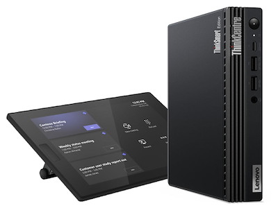 Lenovo ThinkSmart Tiny Kit + Controller Intel® Core™ i3 i3-13100T 16 GB DDR4-SDRAM 256 GB SSD Windows 11 IoT Enterprise Mini PC Sort