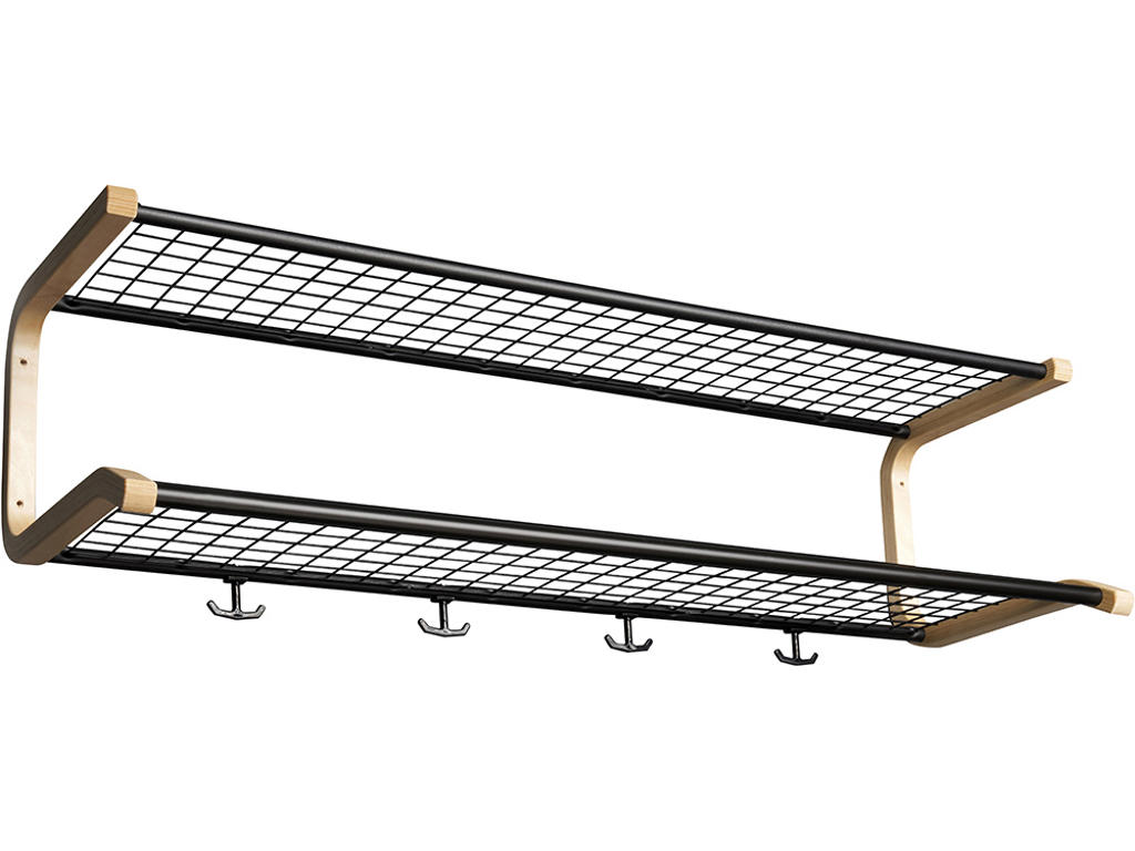 Hattehylde, Anna, L=400 mm sort/birk dobbel usamlet, Essem Design DK