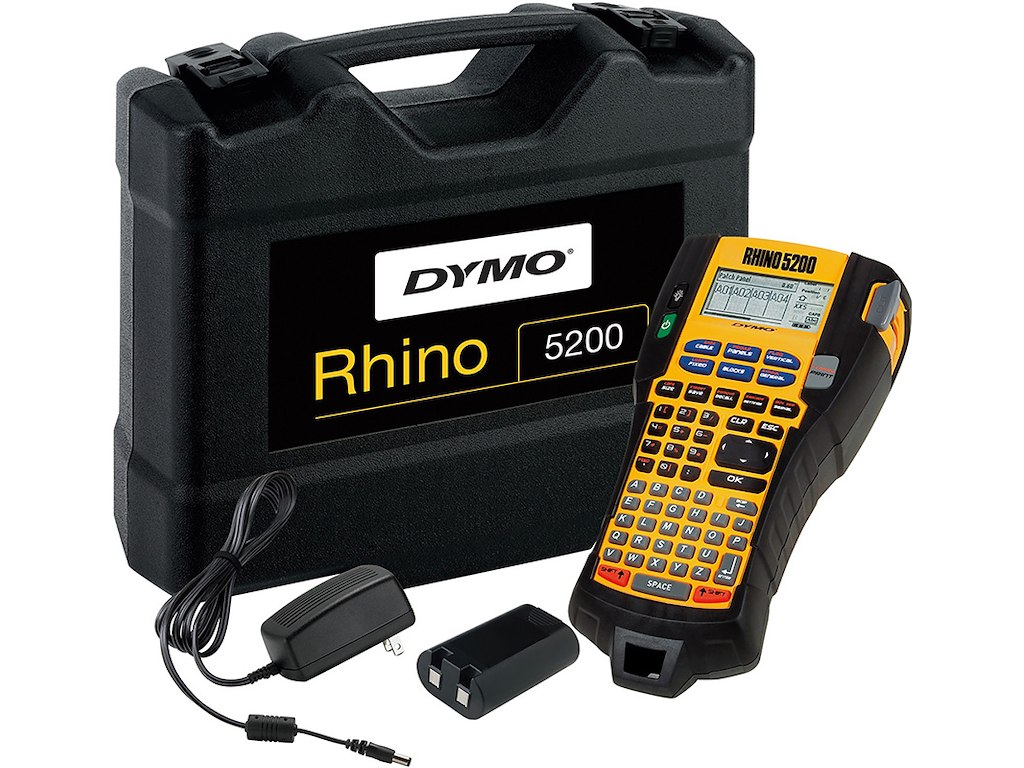 Labelprinter, Håndholdt, Stand-alone, In hardcase, Rhino tape 6-24mm, Dymo Rhino 5200
