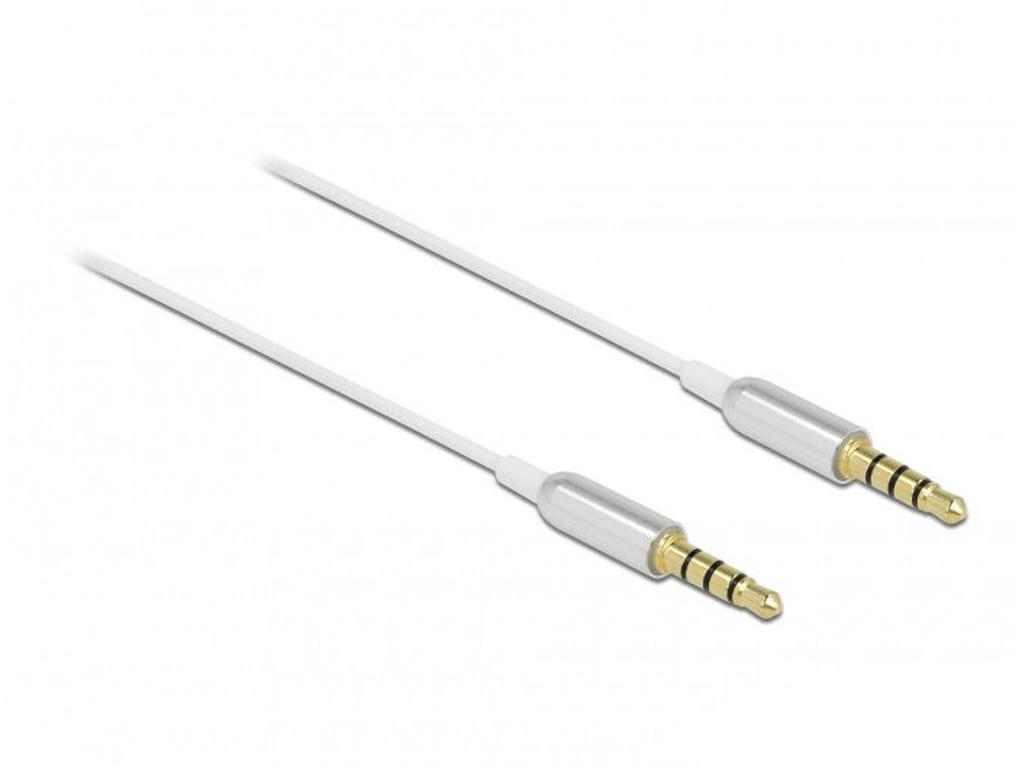 DeLOCK 66073 lydkabel 0,5 m 3.5mm Sølv, Hvid
