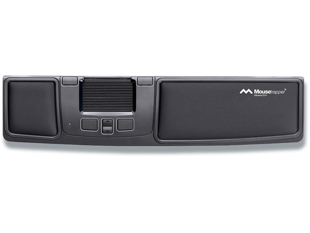 Ergonomisk mus, Rullebånd, Med håndledsstøtte, Sort-hvid, Mousetrapper Advance 2.0+ Premium