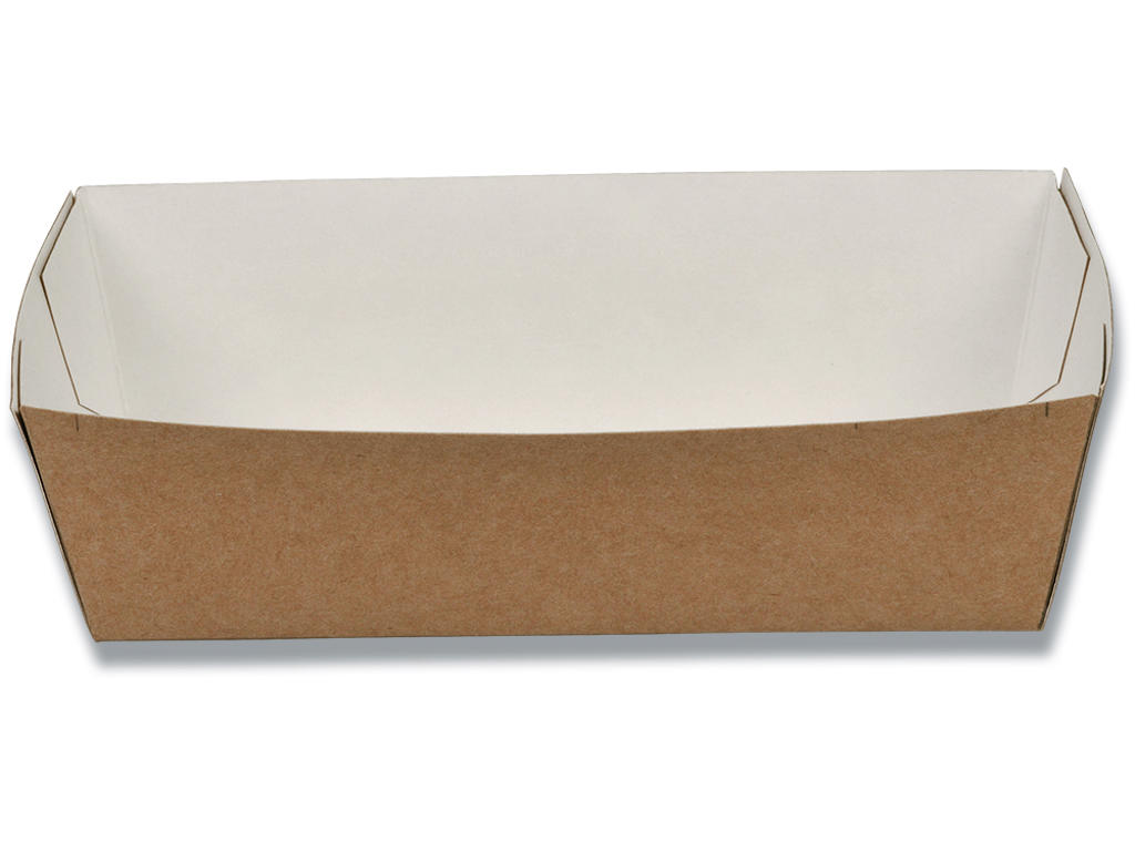 Pommes frites bakke, nr. 0, 12x6x3,7cm, 250 g/m2, brun, pap, konisk, 630 stk, Abena