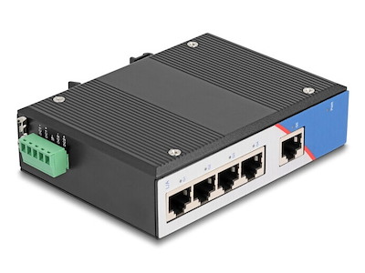 DeLOCK 80162 netværksswitch Gigabit Ethernet (10/100/1000) DIN rail Sort