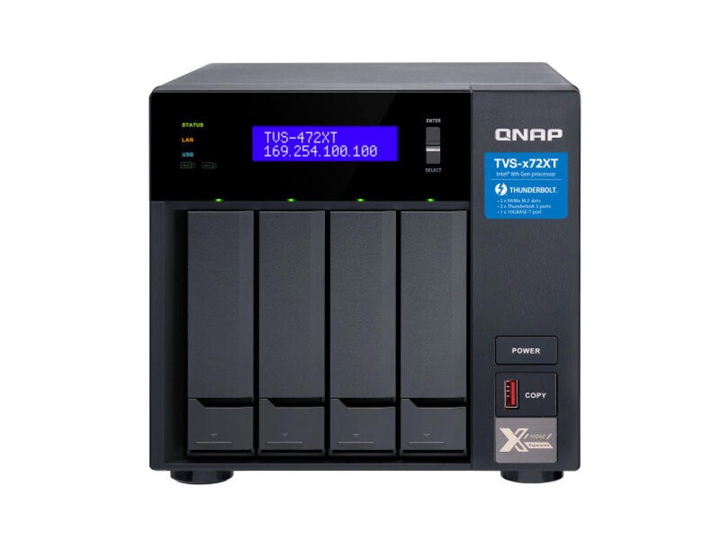 QNAP TVS-472XT NAS Tower Intel® Pentium® 4 GB DDR4 0 TB QNAP QTS Sort