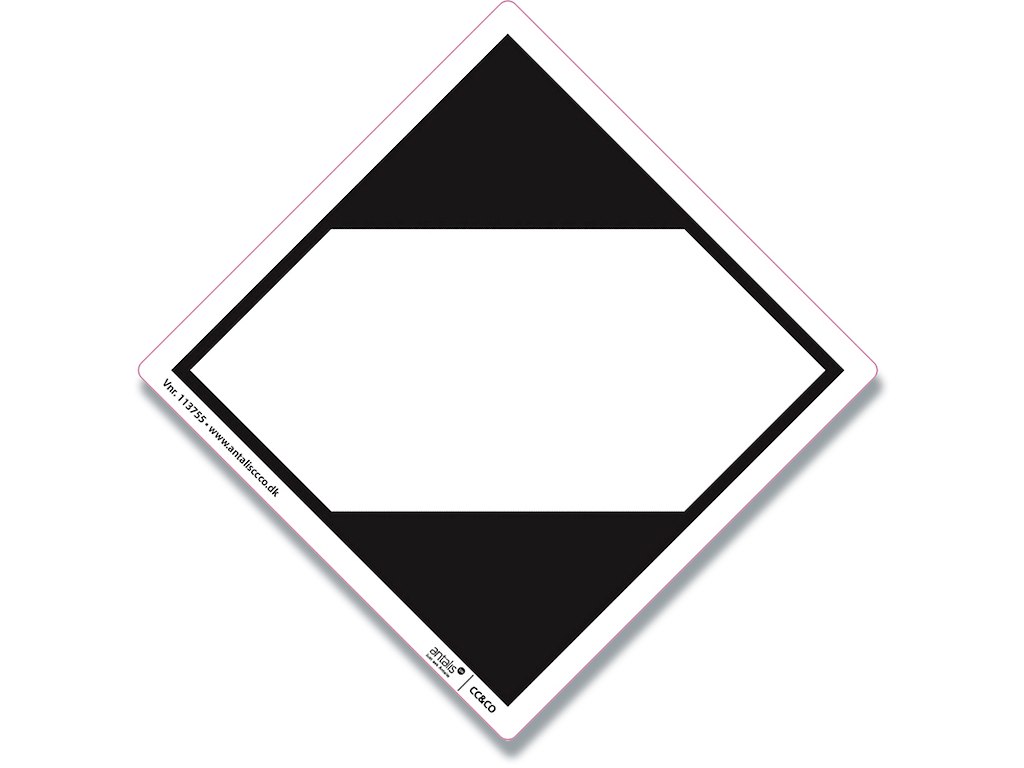 Etiketter, 100x100 mm, Hvid og sort, 250 etiketter i alt, LQ Vej/Sø