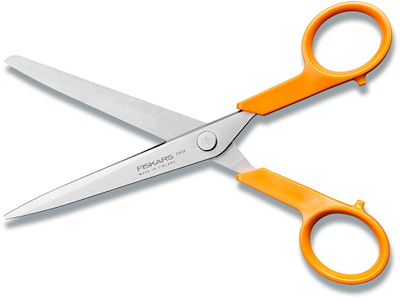 Saks, Papirsaks, Ligehåndet, 18 cm, Orange, Fiskars Classic 2404