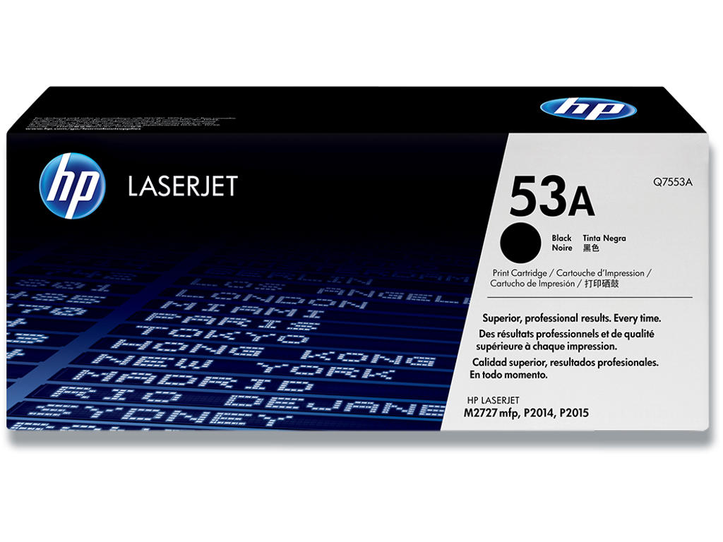 Toner, 53A, Black-sort, 3.000 sider, HP Q7553A