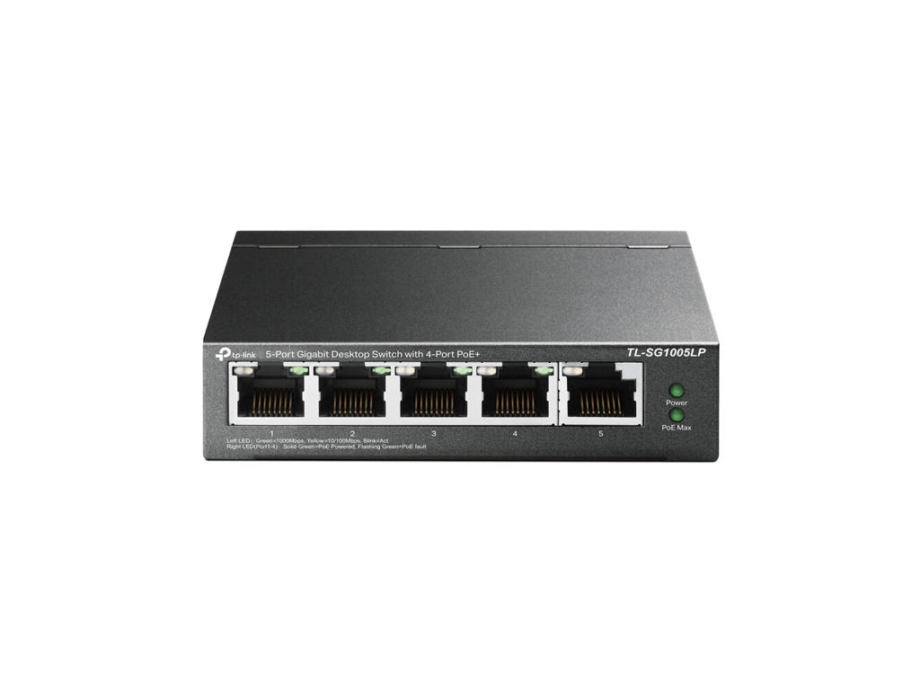 TP-Link TL-SG1005LP netværksswitch Ikke administreret Gigabit Ethernet (10/100/1000) Strøm over Ethernet (PoE) Sort