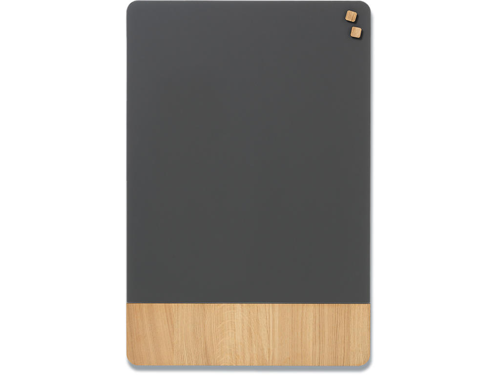 Glastavle, Magnetisk, 60x80 cm, Mat grå på egefiner bund, Naga