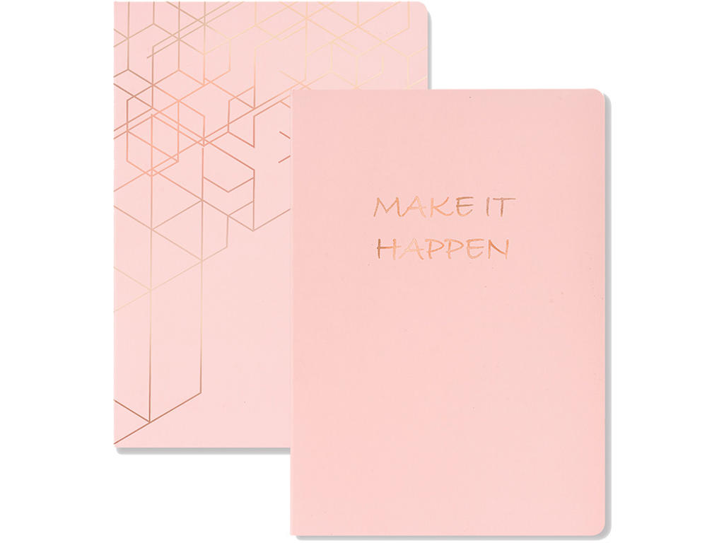 Noteshæfte, A5, Linjeret-Dottet, Dusty Pink, Kozo 